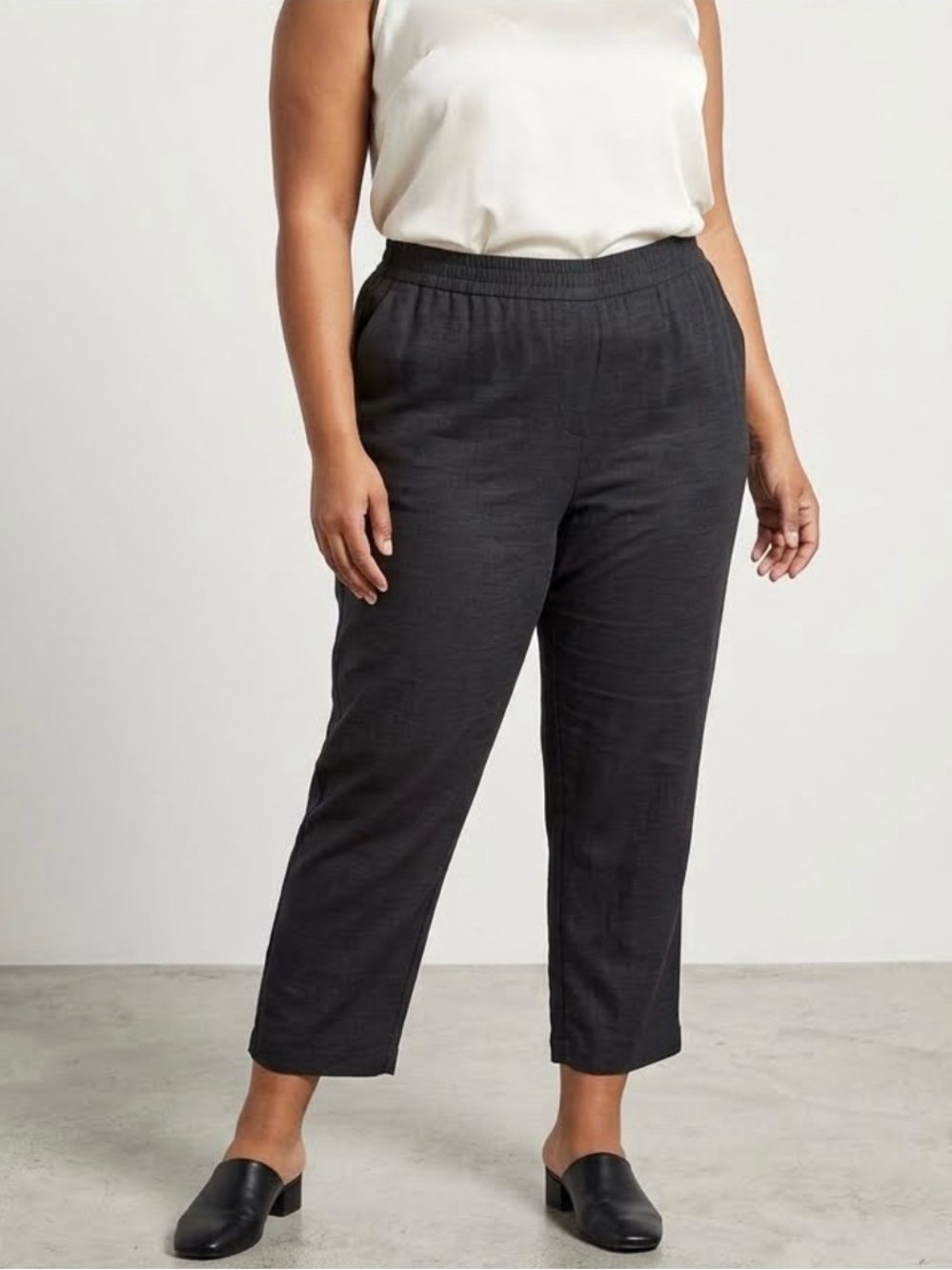 Gloria Vanderbilt Black Cropped Length Ponte Pants Comfort Waist Sz [Size] xxl